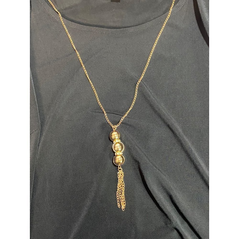 JM Studio John Meyer Black Slinky Fabric Midi Dress with‎ Necklace Size 2X - Picture 4 of 12